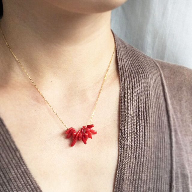 レッドコーラル 赤珊瑚のネックレス | iichi 日々の暮らしを心地よく