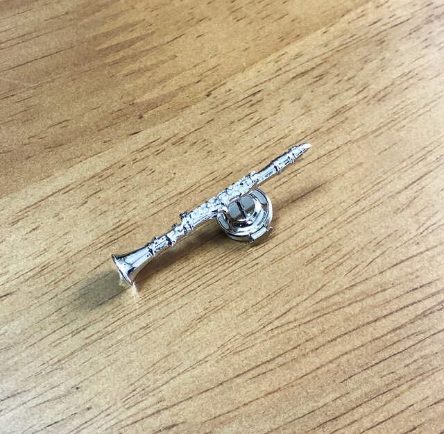 【銀製】ピンバッジ クラリネット Clarinet Pins シルバー925 楽器 ピンズ タイピンの画像1枚目