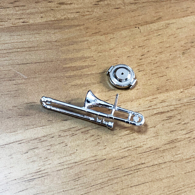 受注生産【銀製】ピンバッジ トロンボーン Trombone Pins シルバー925