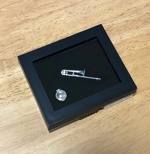 トロンボーン】銀製ピンバッジ Trombone Pins シルバー925 楽器