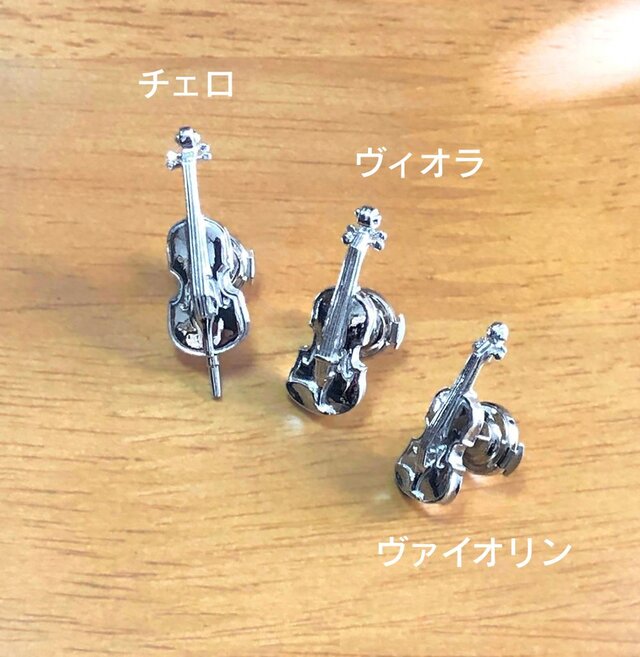 銀製【バイオリン】シルバー音楽ピンバッジ ヴァイオリン Violin Pins