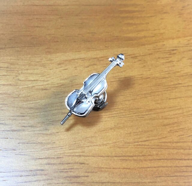 銀製【チェロ】シルバー音楽ピンバッジ CelloPins 楽器アクセサリー