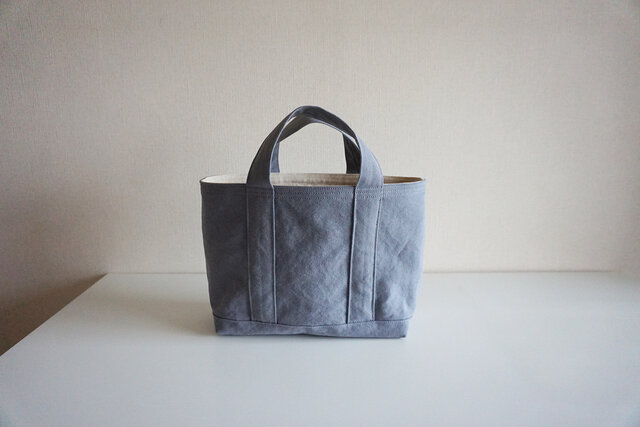 TOTE BAG -bicolor- (M) / coolgray × ecruの画像1枚目