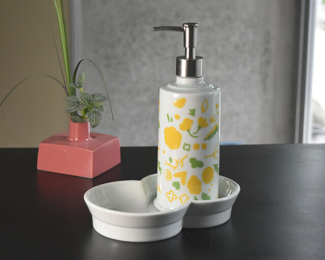 ★激レア希少！1900s★ NY ソープディスペンサー 陶器 絞り器 セット ☆激レア希少！1900s☆ NY ソープディスペンサー 陶器 絞り器 セット