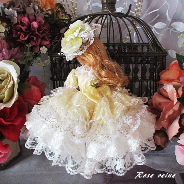 シャーベットオレンジの妖精 ロリータロマンス プリンセスドレス 豪華4