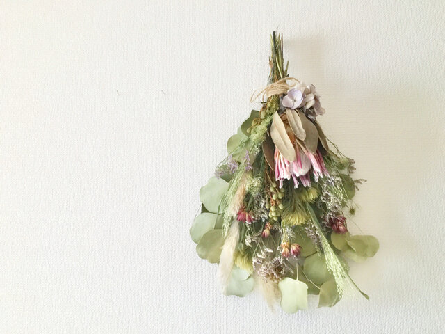 ワイルドフラワー　ナチュラル　草原　スワッグ　ブーケ　ドライフラワー ドライフラワーのブーケ・スワッグ ワイルドフラワー (Rubyred