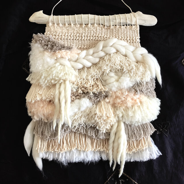 一点もの】流木 ウィービング タペストリー 『Milk tea,f.』