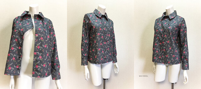 取寄約514日間 1点もの デザイン画付き 花柄プリント生地アシメトリーブラウス 数量限定30 レディース トップス Observatoriobosquesantioquia Org