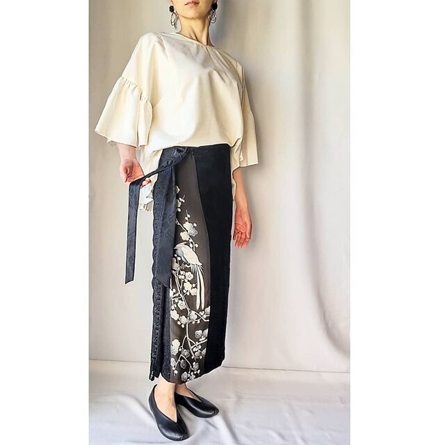 KIMONO SILK ART【梅と尾長鳥】Ume to Onagatori 絹+ormondecollege.ie