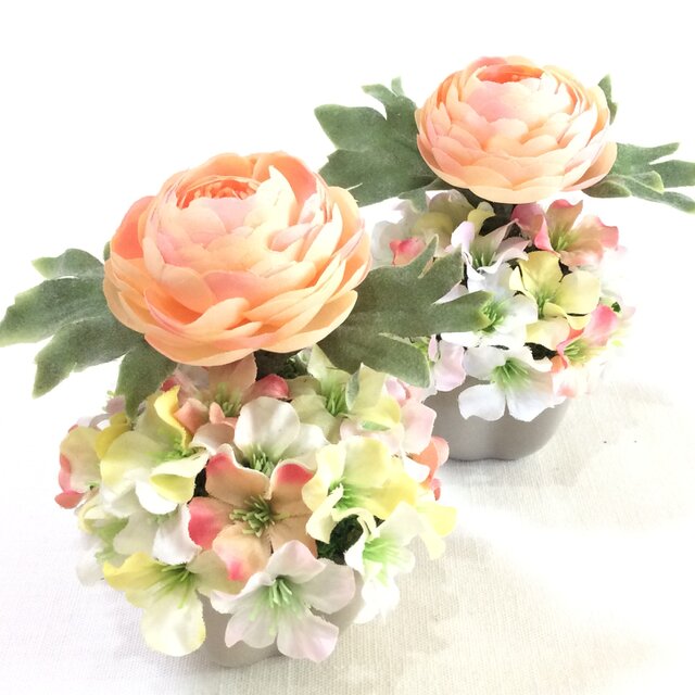 ❣️SALE❣️仏花   真珠の涙   宝珠（仏花ミニサイズ、造花、【1対】、お供え、お盆、お彼岸、敬老の日）