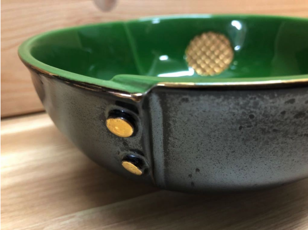 新品】有田焼製 緑釉透し綴目菓子鉢 1点 サイズ/直径/約17.5cm×高さ/約