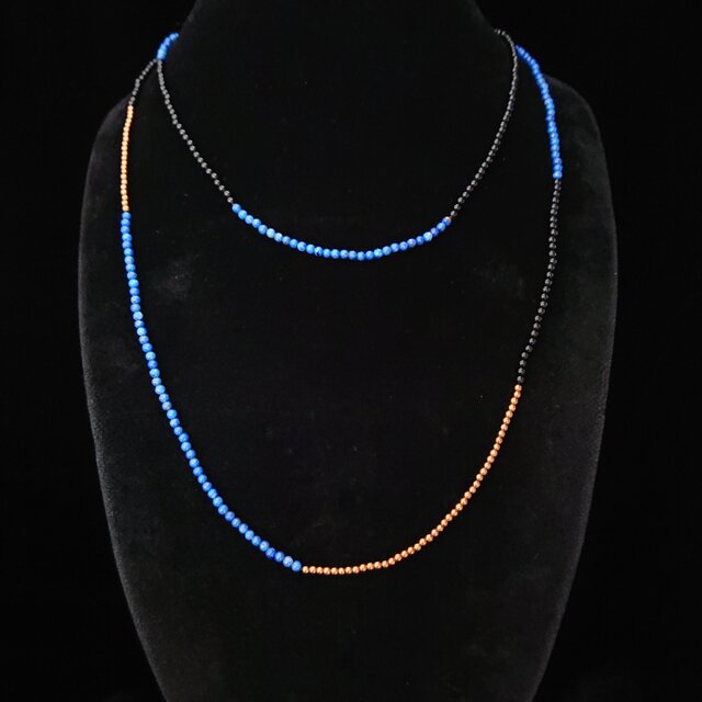 Lapis＆onyx necklace / bronze mix mainframeproduction.net