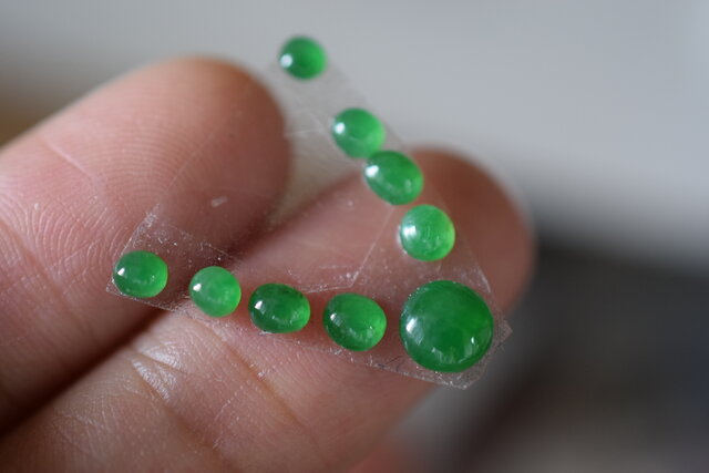 ネックレス69 現品 天然 氷種 陽緑 本翡翠 ルース 裸石 リング 指輪 ネックレス