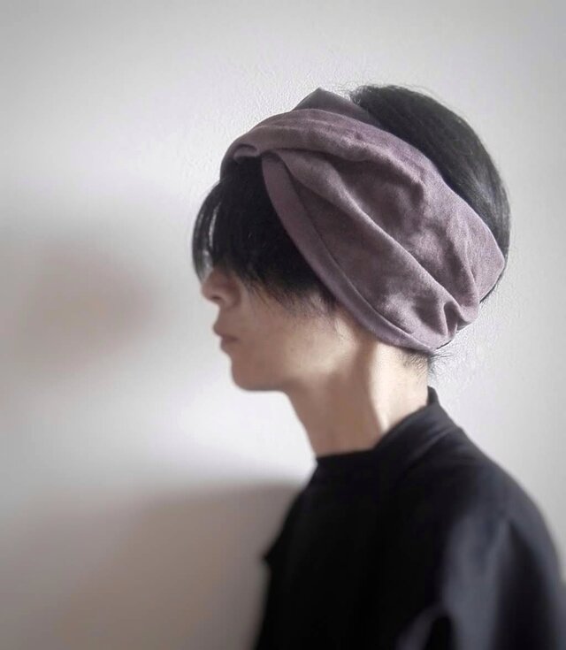 ターバンなヘアバンド　スモーキーピンク　送料無料