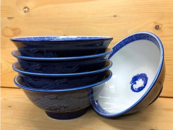 新品】美濃焼製 瑠璃雷門図ラーメン鉢 5個組◇直径約18.5cm×高さ約8cm | iichi  日々の暮らしを心地よくするハンドメイドやアンティークのマーケットプレイス