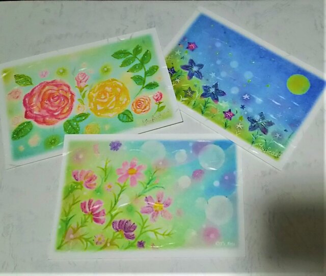 花のパステル画 A4サイズ パステルアート用ステンシル 型紙 テンプレート/桜 | Nijiiro