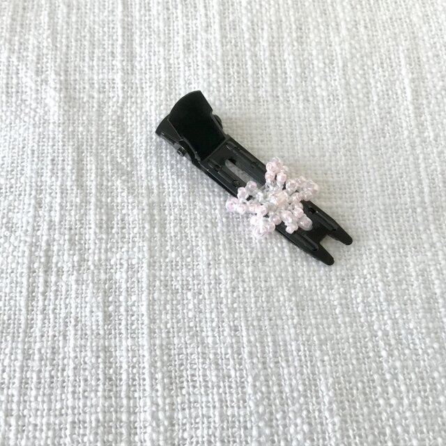 ビーズ編みのヘアクリップ *ピンク*8