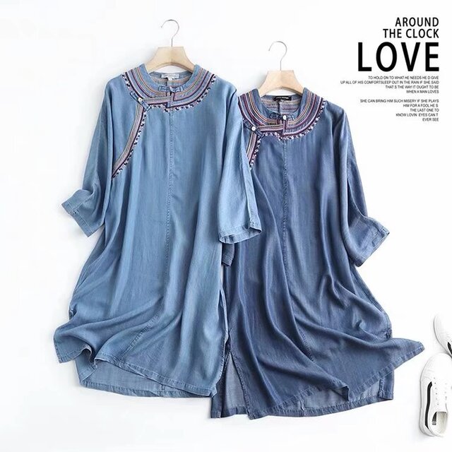 信頼 秋 新作 デニム生地 ワンピース ゆったり 人気no 1 本体