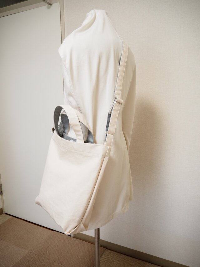 シンプルトート＊巾着付き(ミドルグレー)　38.