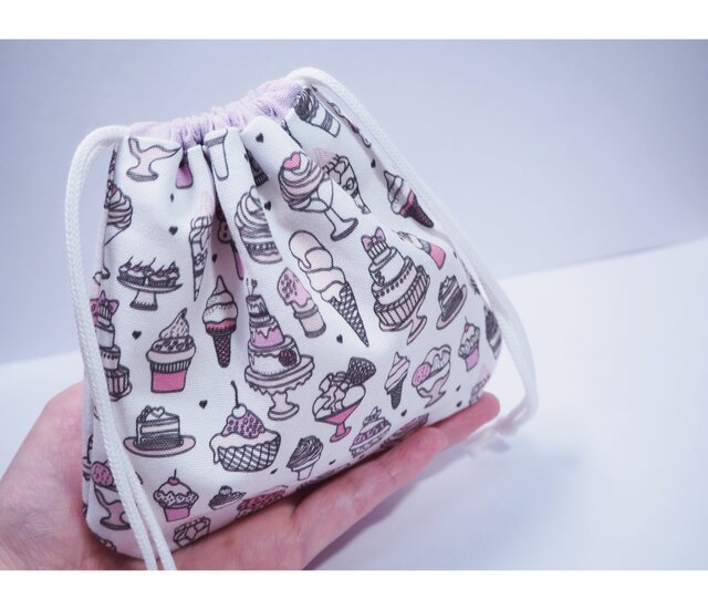 ポーチ 巾着 LL『17』 帆布 スイーツ ケーキ | iichi 日々の暮らしを