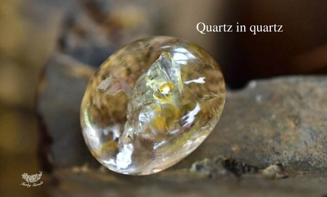 虹入り☆黄色の華☆貫入り水晶 ルース gar322 | iichi 日々の暮らしを