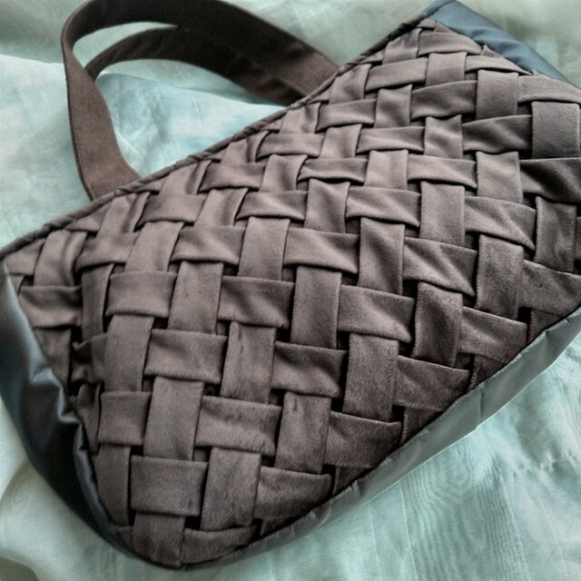 秋冬*トートバッグ*ダークブラウン*メッシュ生地