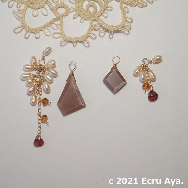 *自分らしさを高める*チョコレートムーンストーンの2wayチャーム