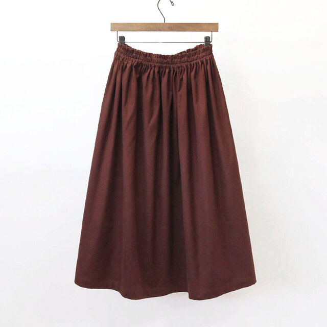 【即納】コットンビエラ ロングスカート（チョコレートブラウン）ソフト 茶色 ブラウン 起毛