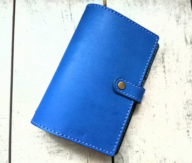 031 ハンドメイド 本革 レザー メロンソーダ風M6システム手帳 031 ハンドメイド 本革 レザー メロンソーダ風M6システム手帳