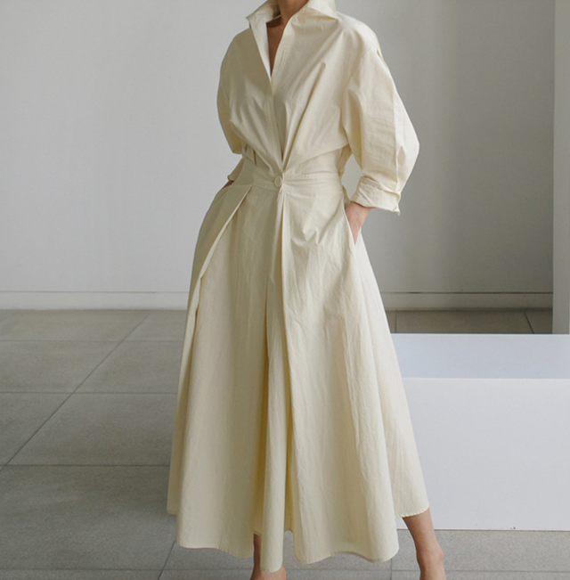 送料無料♪初秋 コットンなワンピース  ゆったりカジュアルなロングドレス