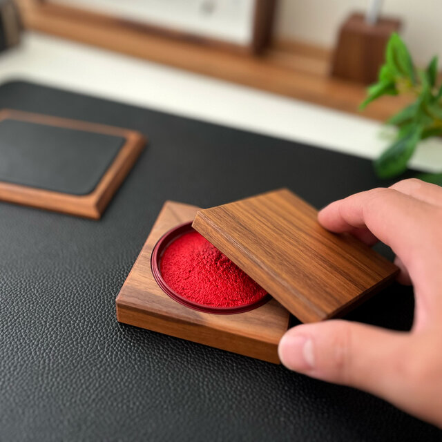 KATOMOKU 練り朱肉 50号 ウォールナット km-126WA 木製 文具