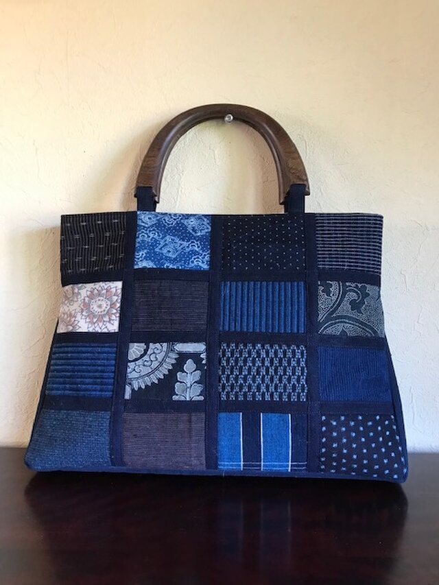 古布剥ぎテープ止め手提げ【みつりん様御予約】