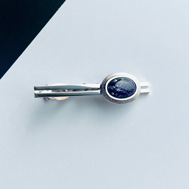 銀河【アメジスト Amethyst】七宝焼のネクタイピン 純銀箔ちらし七宝の画像1枚目