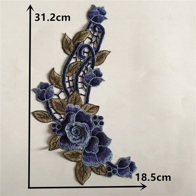 立体ネックライン刺繍モチーフ 31.2cm*18.5cm | iichi ハンドメイド