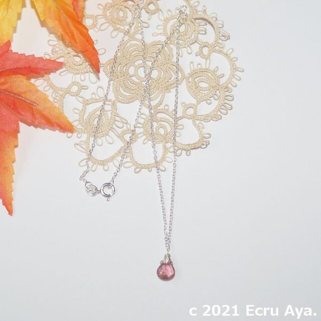 *秋麗*宝石質ピンクトルマリンAAAのネックレス