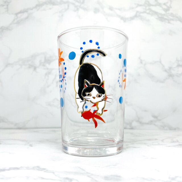 金魚と猫グラス