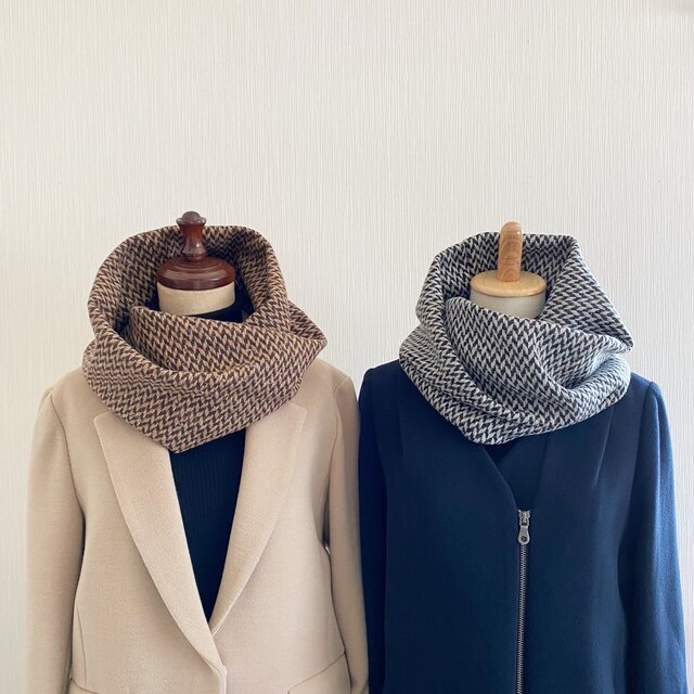 ♡日本製♡上質ウール生地のペアスヌード♡おそろいスヌード♡ネックウォーマー