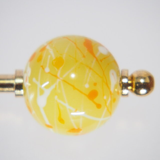 水風船模様とんぼ玉のかんざし レモン色 Iichi ハンドメイド クラフト作品 手仕事品の通販