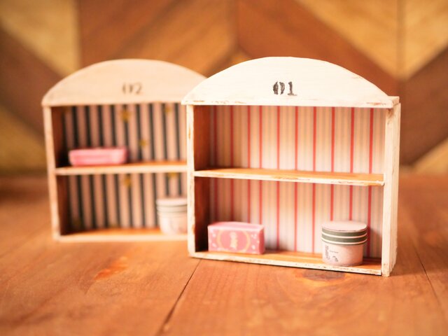 447 ミニチュア棚2点セット エコクラフト ハンドメイド 447 ミニチュア棚2点セット エコクラフト ハンドメイド