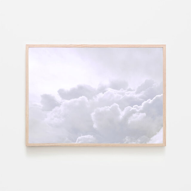 雲 / アートポスター 写真 カラー アートプリント 自然 空の上 ふわふわ くも ホワイト 横長