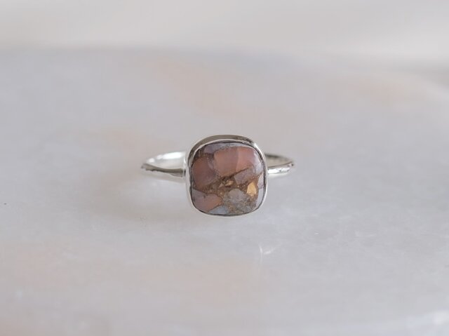 copper pink opal ring コッパーピンクオパール シルバーリング