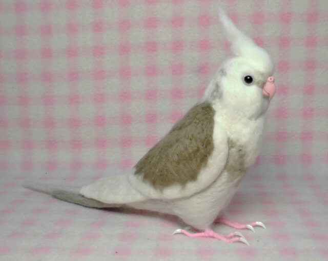 羊毛フェルト。オカメインコ。オーダーNo.18 羊毛フェルト。オカメインコ。オーダーNo.18