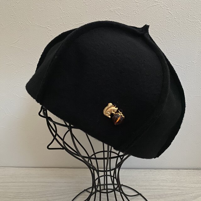TOPI ブラックウールのベレー帽（りす） | iichi 日々の暮らしを