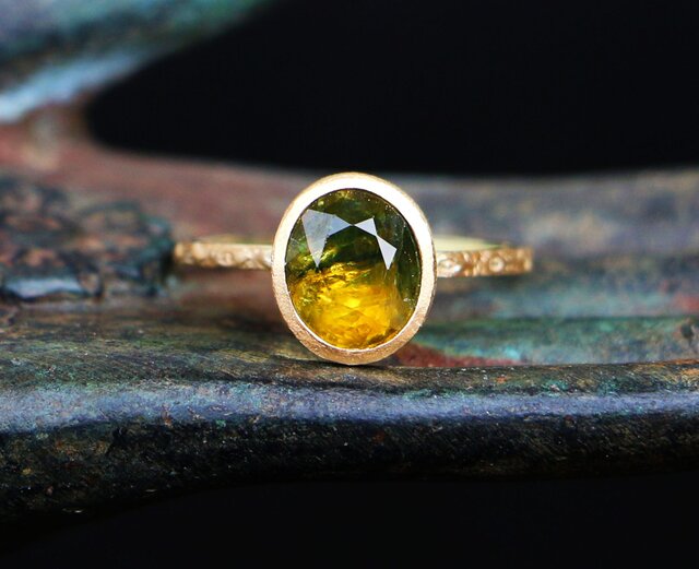 古代スタイル＊天然バイカラーサファイア 指輪＊13号 14KG | iichi