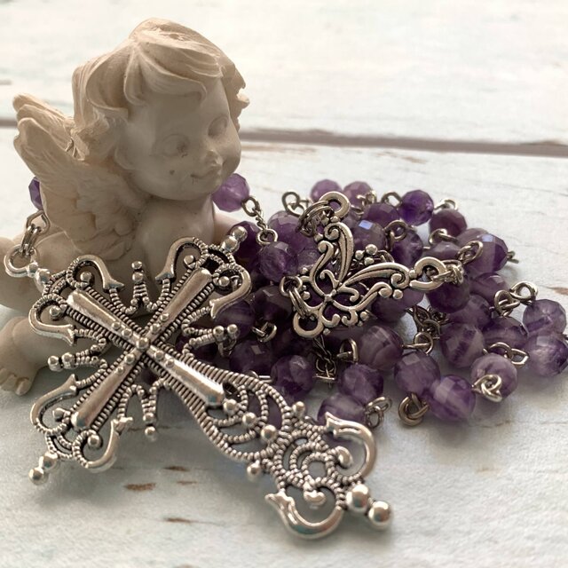 ストライプアメジストのロザリオ