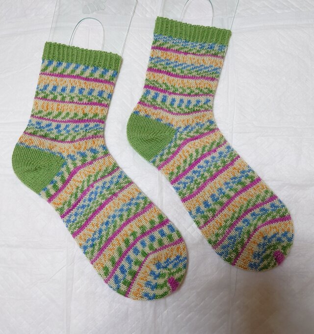 手編み靴下 カメレオンカメラ キャンディー