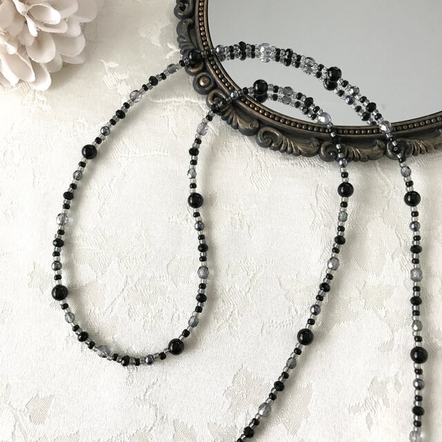 一連 クラシカルロングネックレス 黒 | iichi 日々の暮らしを心地よく