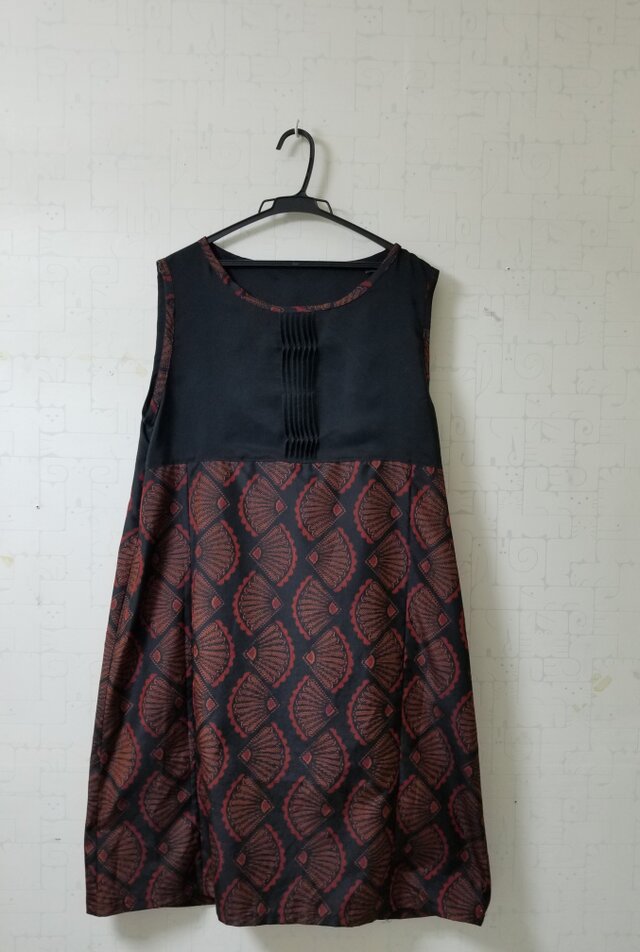 大島紬リメイクワンピース