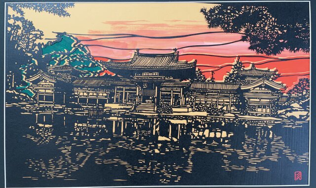 風景画　切り絵　海外　壁掛け　絵画　美術品 423674c43503a3d299323b20f3cb7a