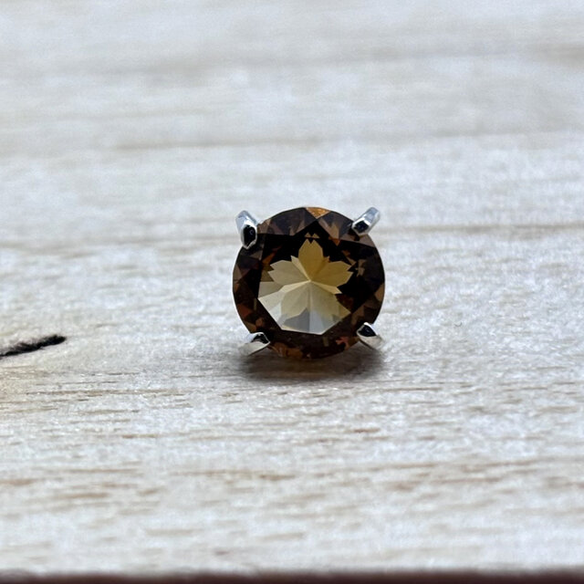 さくらインカットピアス シトリン/シルバー925/片耳用／セカンドピアス